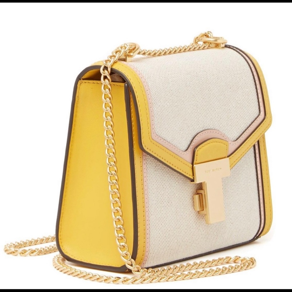 Tory Burch - Juliette Canvas Mini Bag In Golden Crest